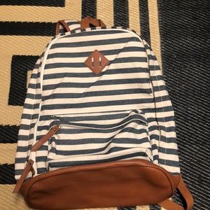 Stripped cloth backpack
